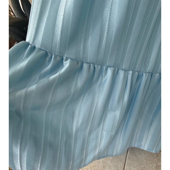 Vintage 70's Baby Blue Mai Dress With Lace Yoke Size Small - Picture 5 of 16